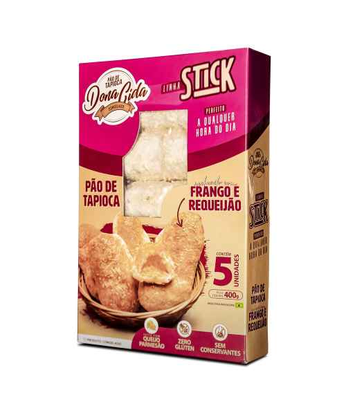 STICK DE TAPIOCA RECHEADO COM FRANGO E REQUEIJÃO 400G 