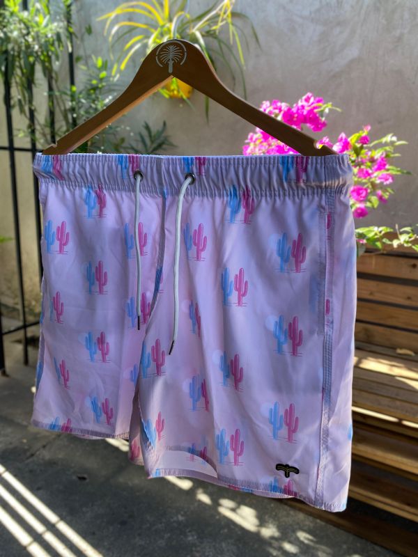 Short Elastano Premium Dubai – Cactos Rosa Claro