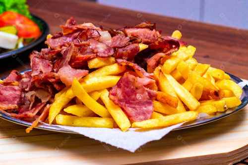 Batata Frita + Queijo + Bacon + Cheddar + Calabresa