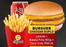 Burguer Cheddar  Duplo + Batata Frita 100g. + Refri 350 ml.