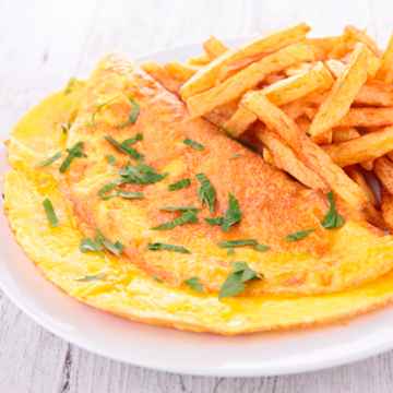 Omelete com Fritas