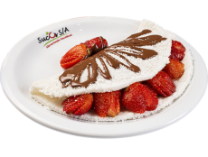 Tapioca Doce de Morango e chocolate ao leite