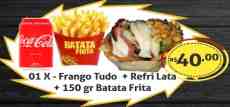 Combo 03 -  01 X-Frango Tudo + Refri. Lata + Batata Frita 150g. 