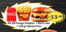 Combo 04 -  01 Frango Simples + Refri. Lata + Batata Frita 150g.