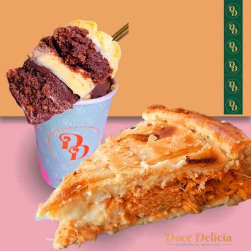 Combo 1 pessoa: 1torta em fatia e 1 bolo no pote 