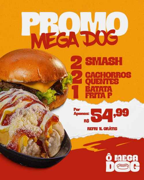 {{ Promo Mega 2 Smash + 2 Dog + Batata + Gratis Refri 1 Litro }}