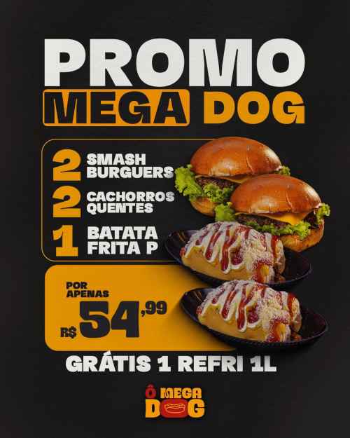 {{ Promo Mega 2 Smash + 2 Dog + Batata + Gratis Refri 1 Litro }}