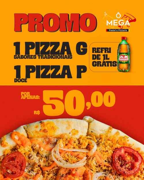 Promoção Pizza G + Pizza P + Guaraná 1L